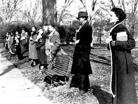 Howard University students picket the National Crime Conference; Dec-1934 |Eyes of the Nation: A Visual History of the United States (Library of Congress)